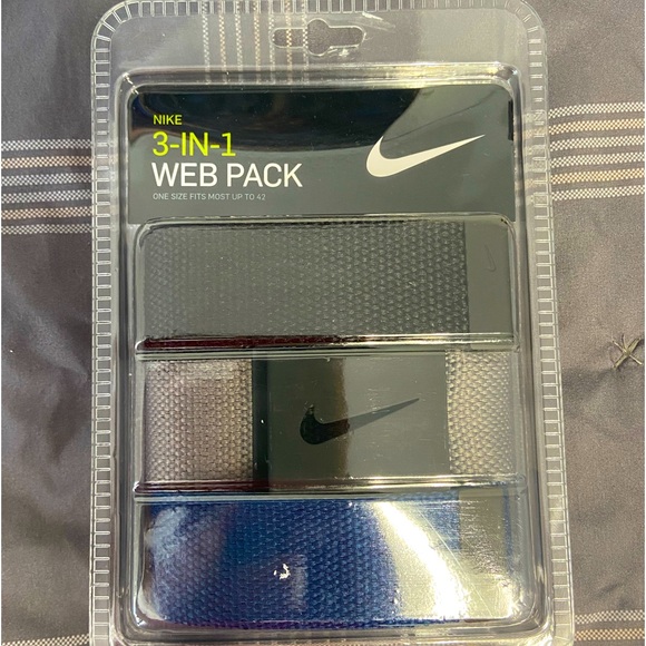 Nike Other - Nike belts. Black, Blue, Gray. One size fits most up to 42